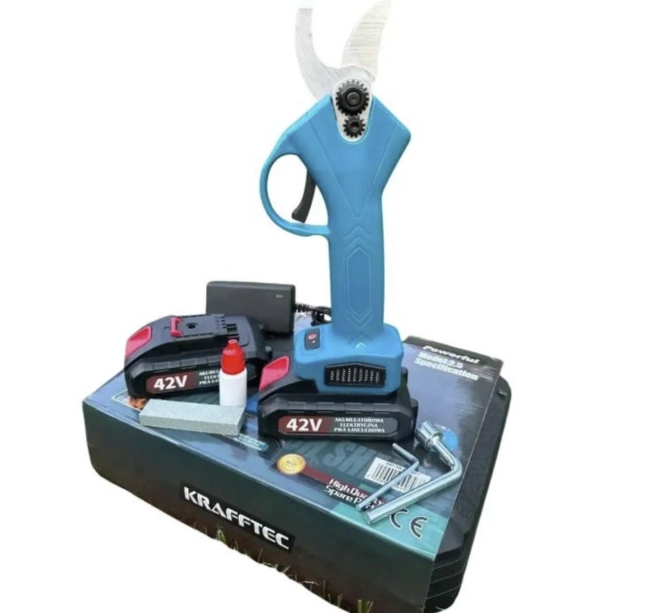 Секатор акумуляторний KRAFFTEC 42V 4 Ah Синій (	98765)