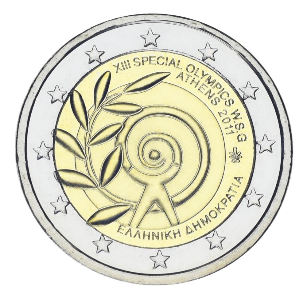 Колекційна монета Греція 2 євро 2011 Спеціальні олімпійські ігри UNC (KM#239)