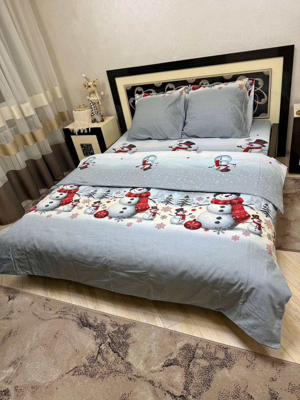 Комплект постельного белья двуспальный Пакистанская байка 180×220 см Серый (арт. 4693 2х)