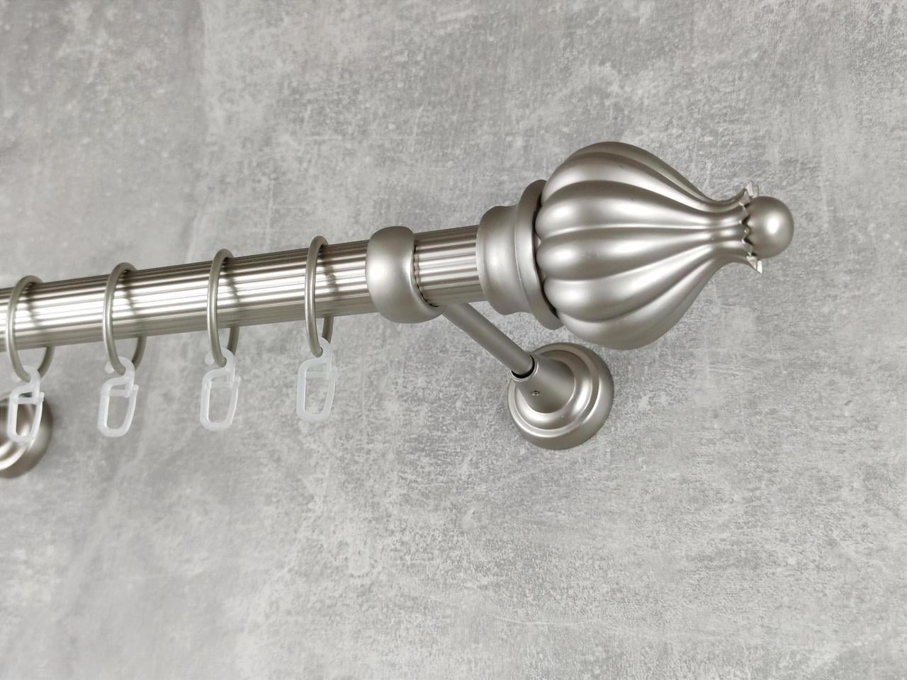 Карниз MStyle металлический для штор однорядный Таджа 25 мм рифленый 200 см Сатин (5013104)