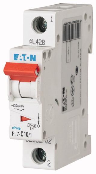 Автоматический выключатель Eaton PL7-C10/1 характеристика-C 1P 10А (262702)