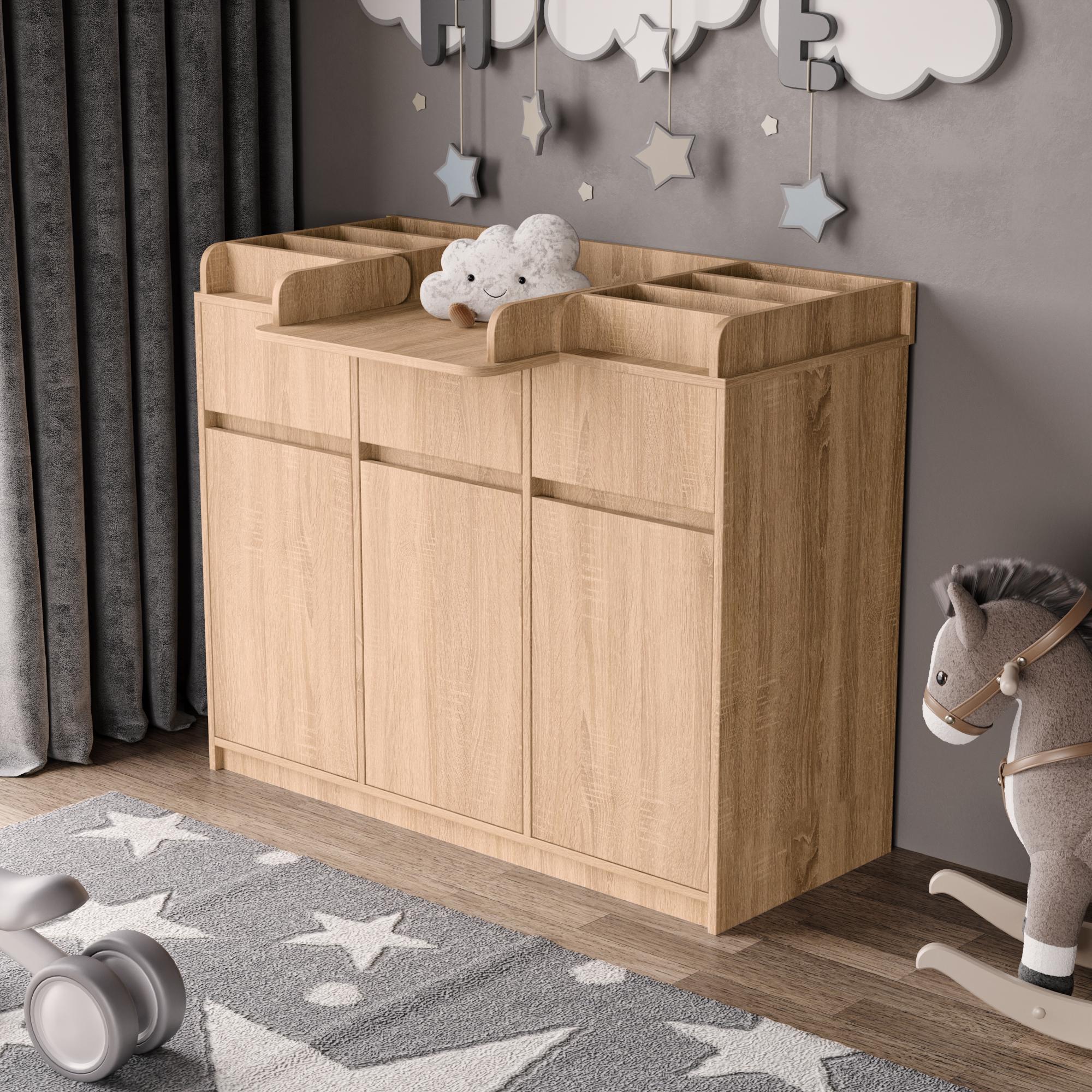 Пеленальный комод Furnigrade ПС-10 90х120х50 см Сонома