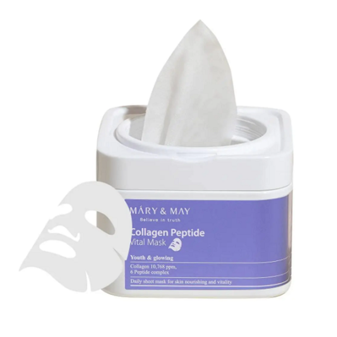 Набор масок Mary&May Collagen Peptide Vital Mask с экстрактами коллагена и пептидов 30 шт. (28949946)