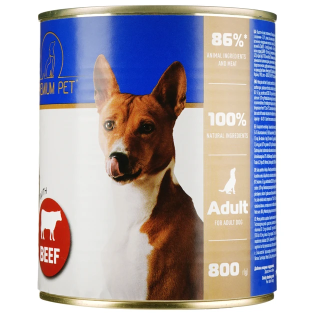 Паштет для собак взрослых Premium Pet с говядиной влажный корм консерва 800 г (2641234759) - фото 2 Паштет для собак взрослых Premium Pet с говядиной влажный корм консерва 800 г (2641234759) - фото 2