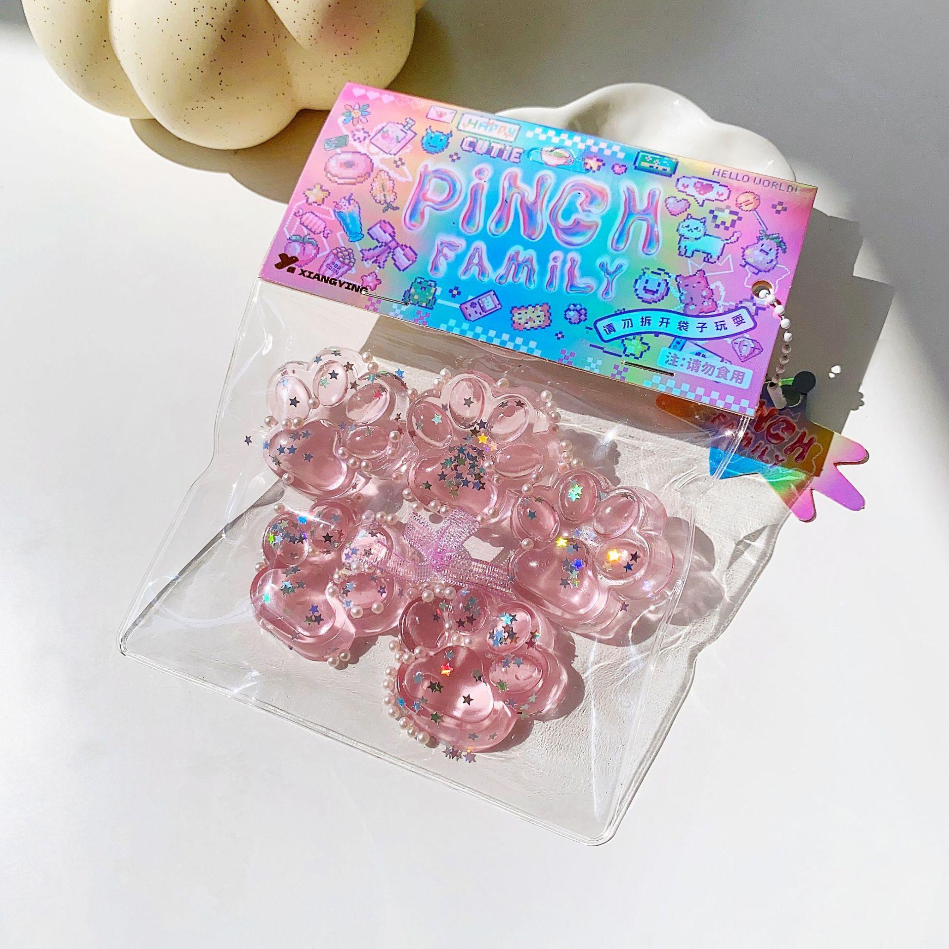 Іграшка антистрес сквіш котяча лапка маленька 4х4 см 5 шт. Світло-рожевий (2798P)