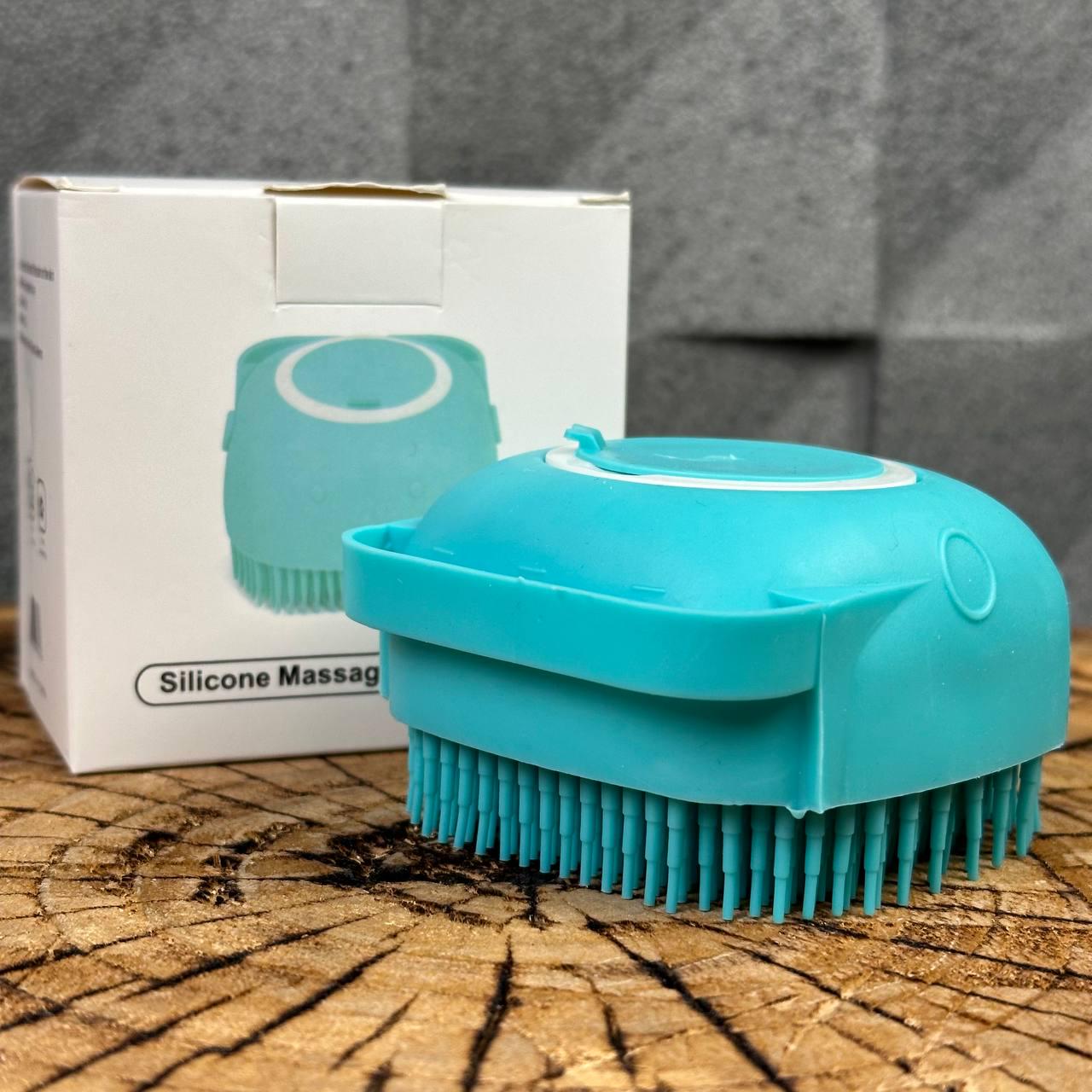 Щетка для душа для собак котов с дозатором мыла силиконовая - фото 2