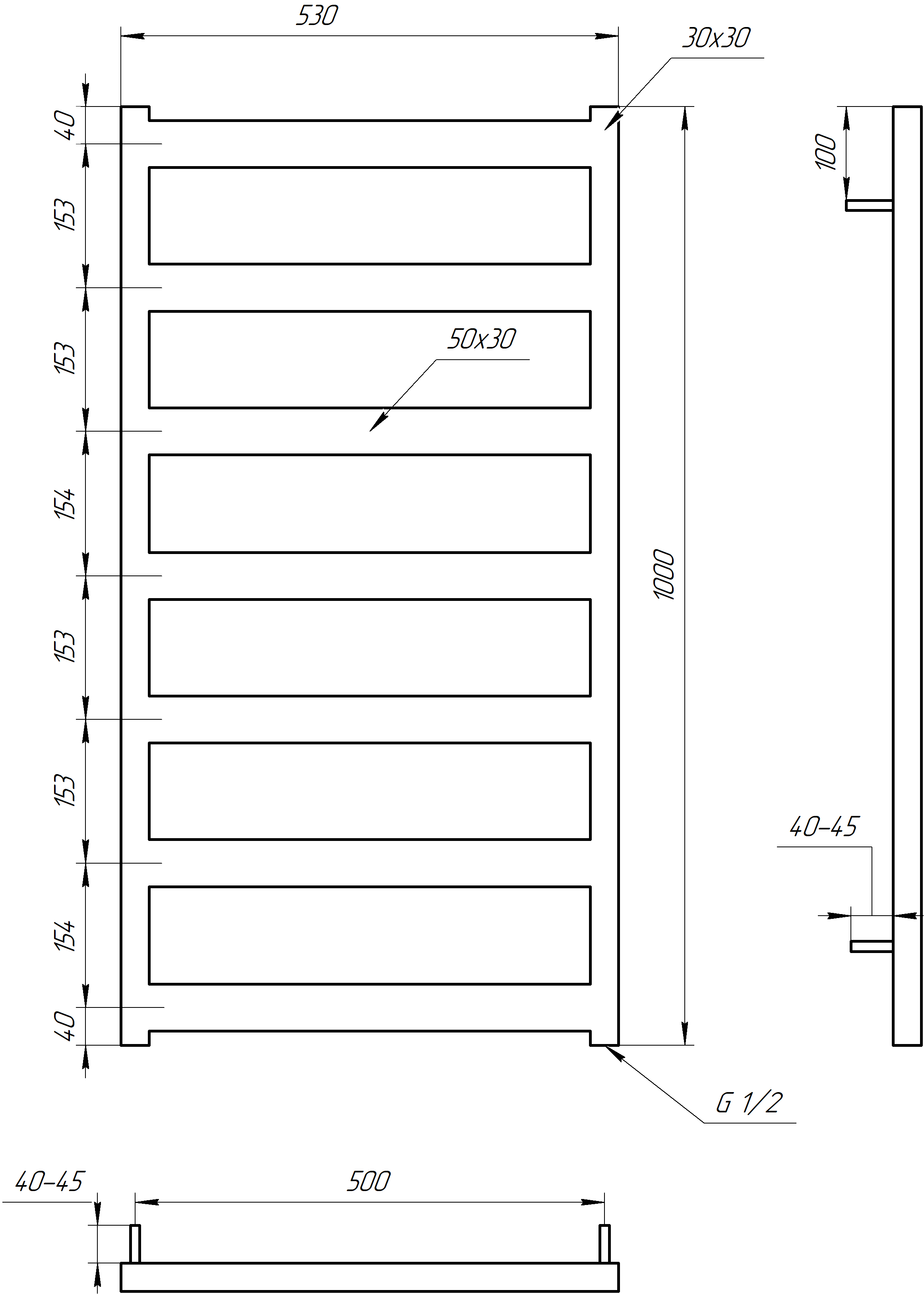 Рушникосушарка водяна Genesis Aqua Nova 100x53 см Чорний (2274-1) - фото 6