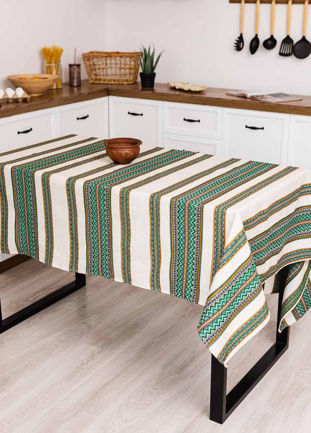 Скатерть вышитая с украинским орнаментом 1,5х1,5 м (рнд1-21-15)