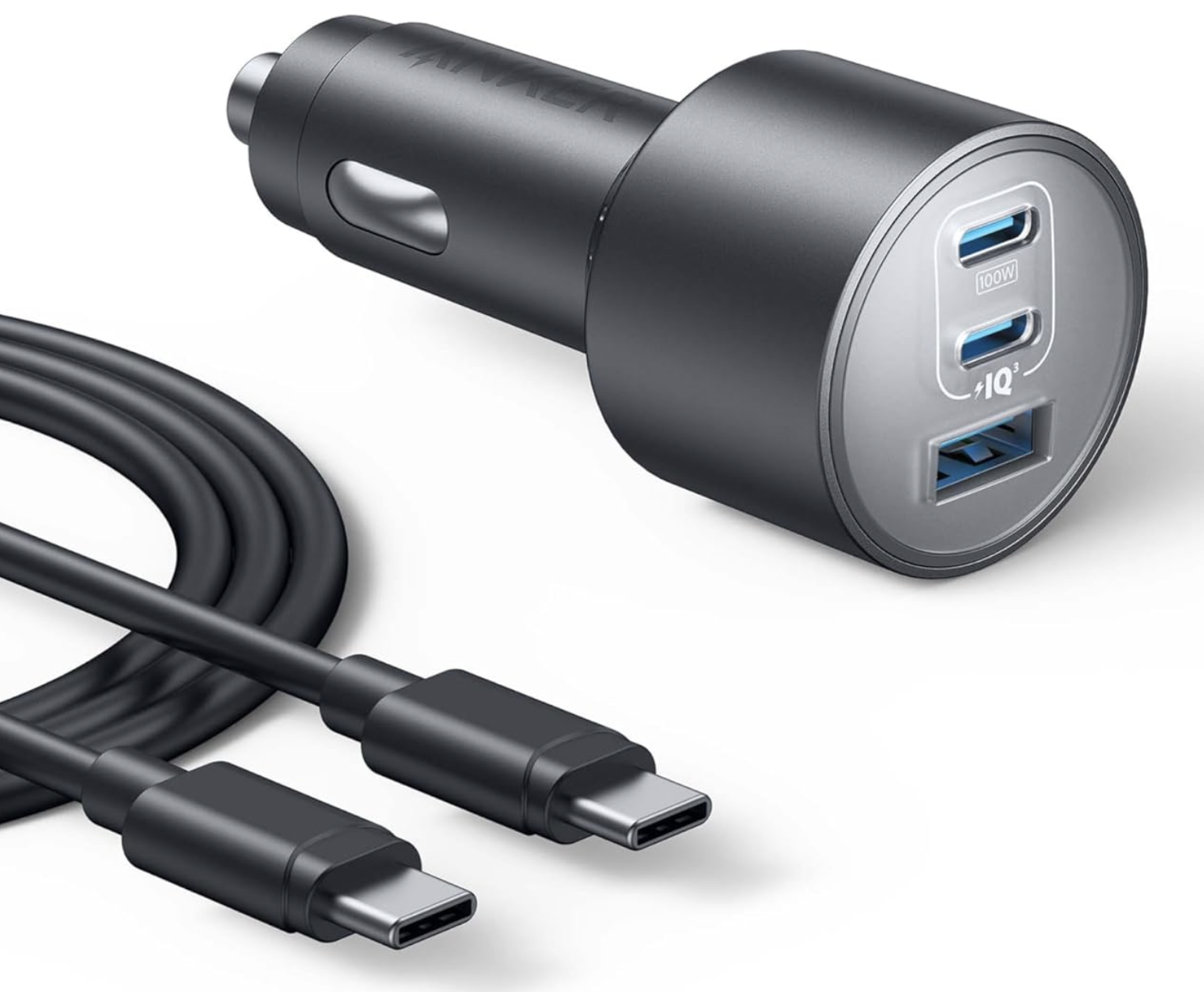 Автомобильное зарядное устройство Anker Fast Charger Car 3-Port 167,5W Type-C to Type-C cable (B27370A1)