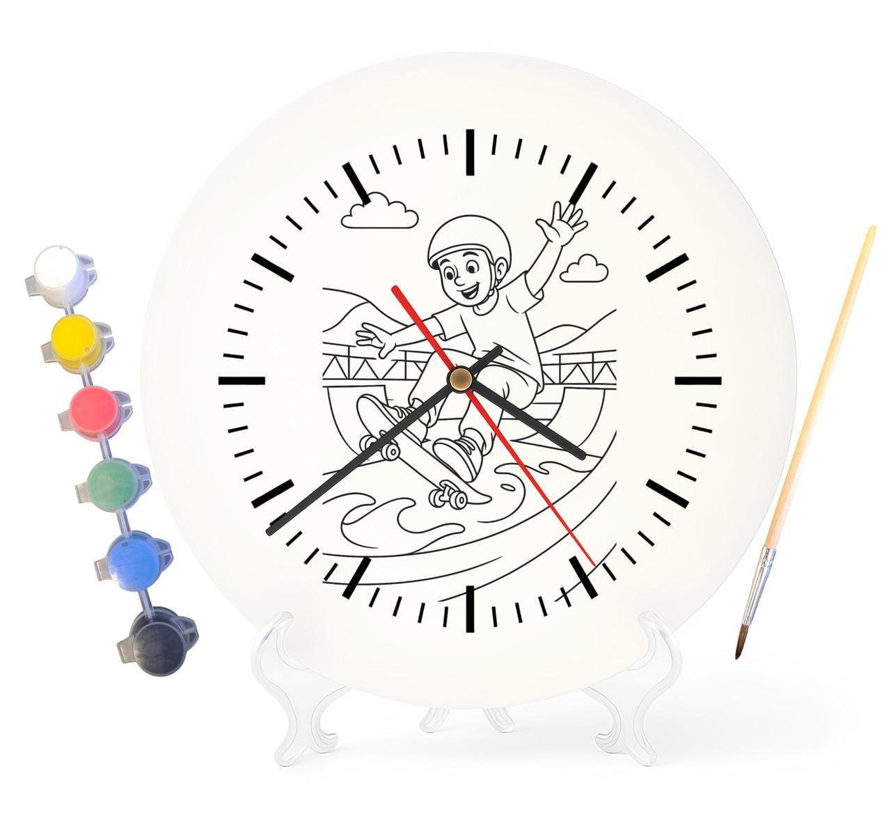 Детский набор для творчества часы раскраска Скейтер 30 см (Г0044)