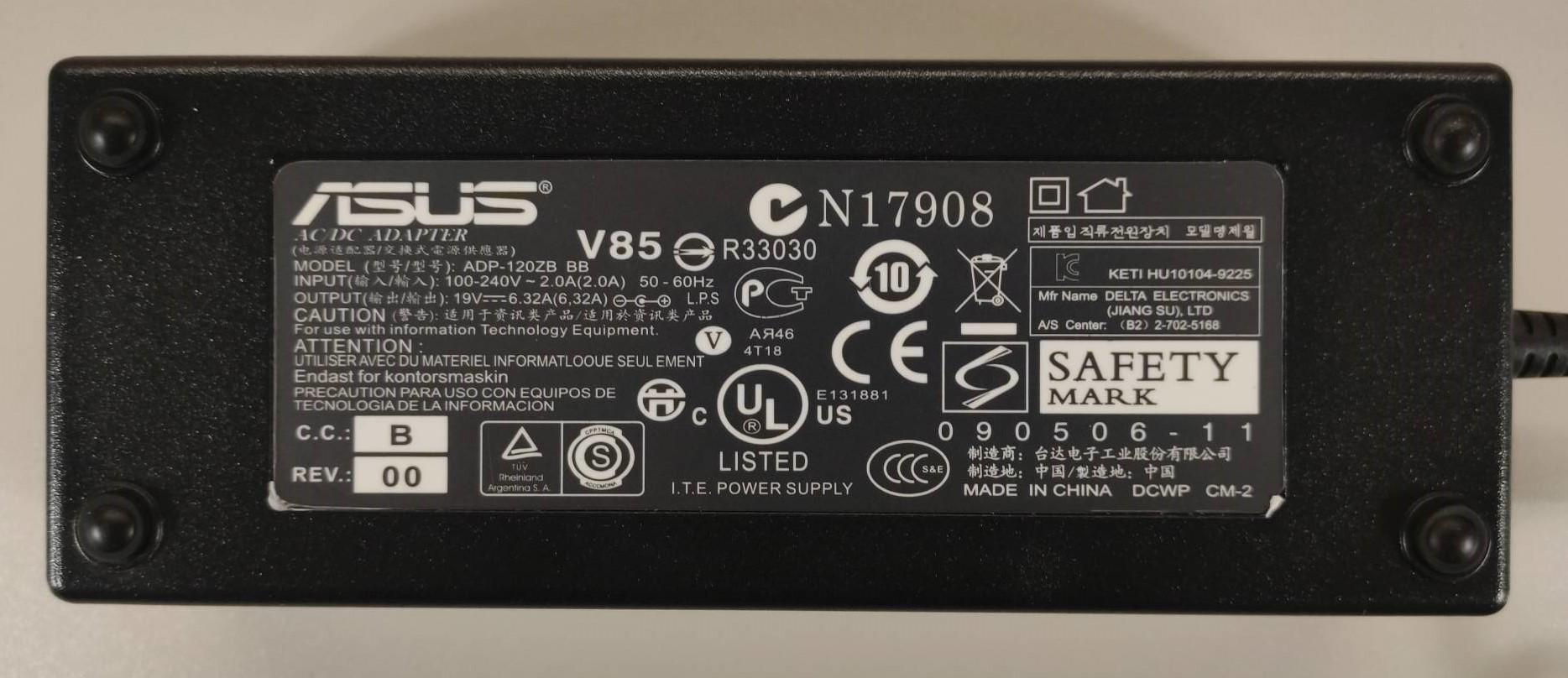 Блок питания для ноутбука Asus 19 V 6,32 A 120 W 4,5x3,0 мм (BP13) - фото 2