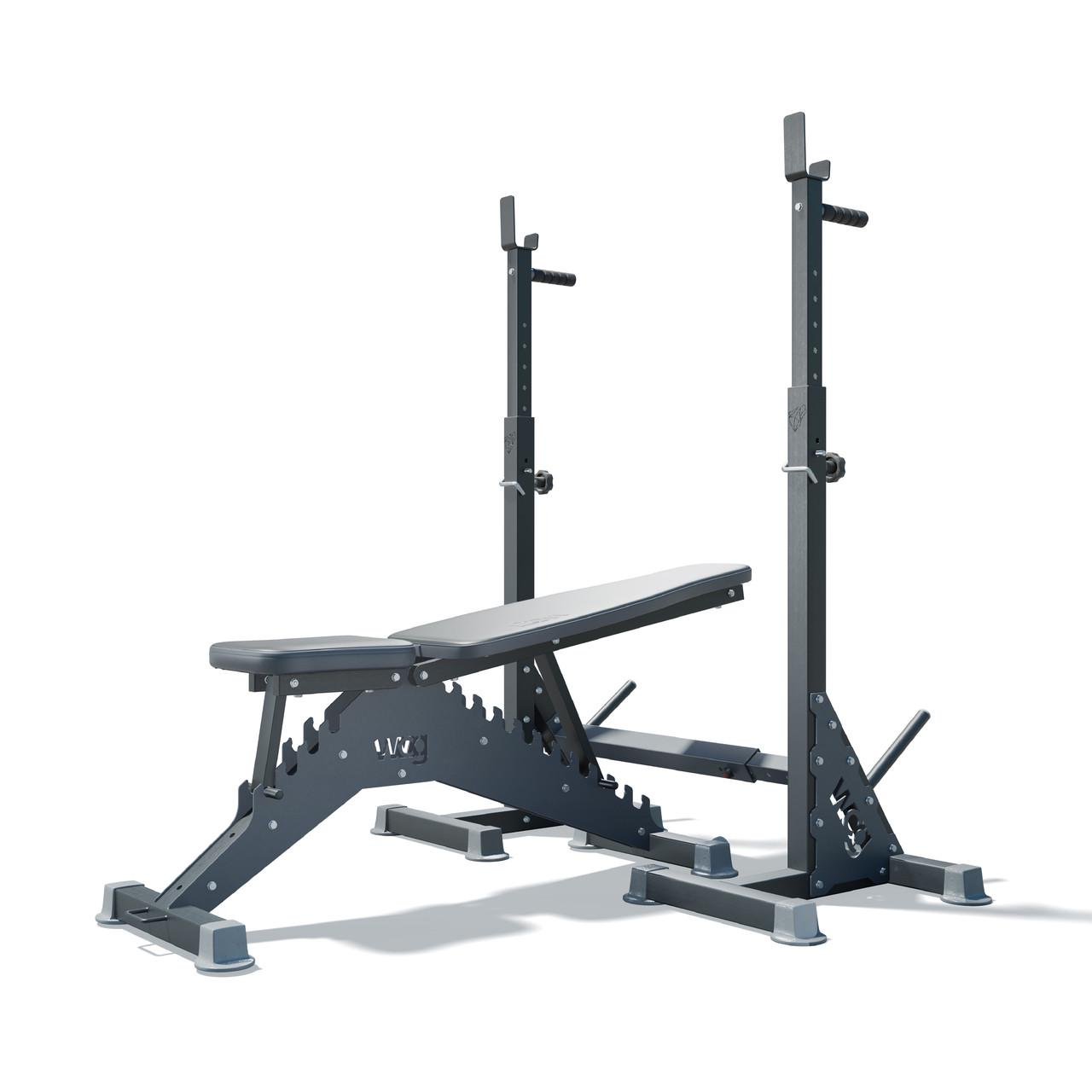 Спортивная скамья регулируемая WCG Blade и стойки под штангу Bugai (26202991)