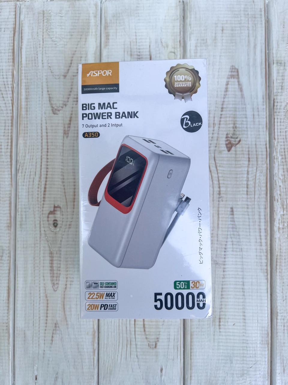 Портбанк Aspor A350 50000 mAh с быстрой зарядкой 22,5W/20W/18W (2100505674)