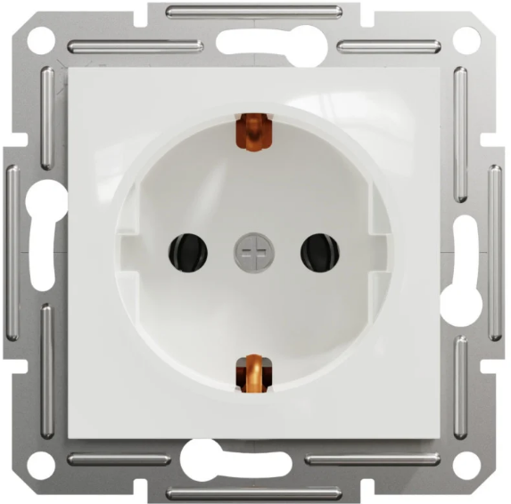 Розетка одинарная Schneider Asfora Белый (27615828)