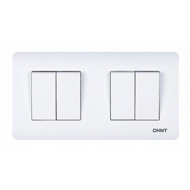 Выключатель CHINT NEW3 4-клавишный проходной Серебряный (715399)