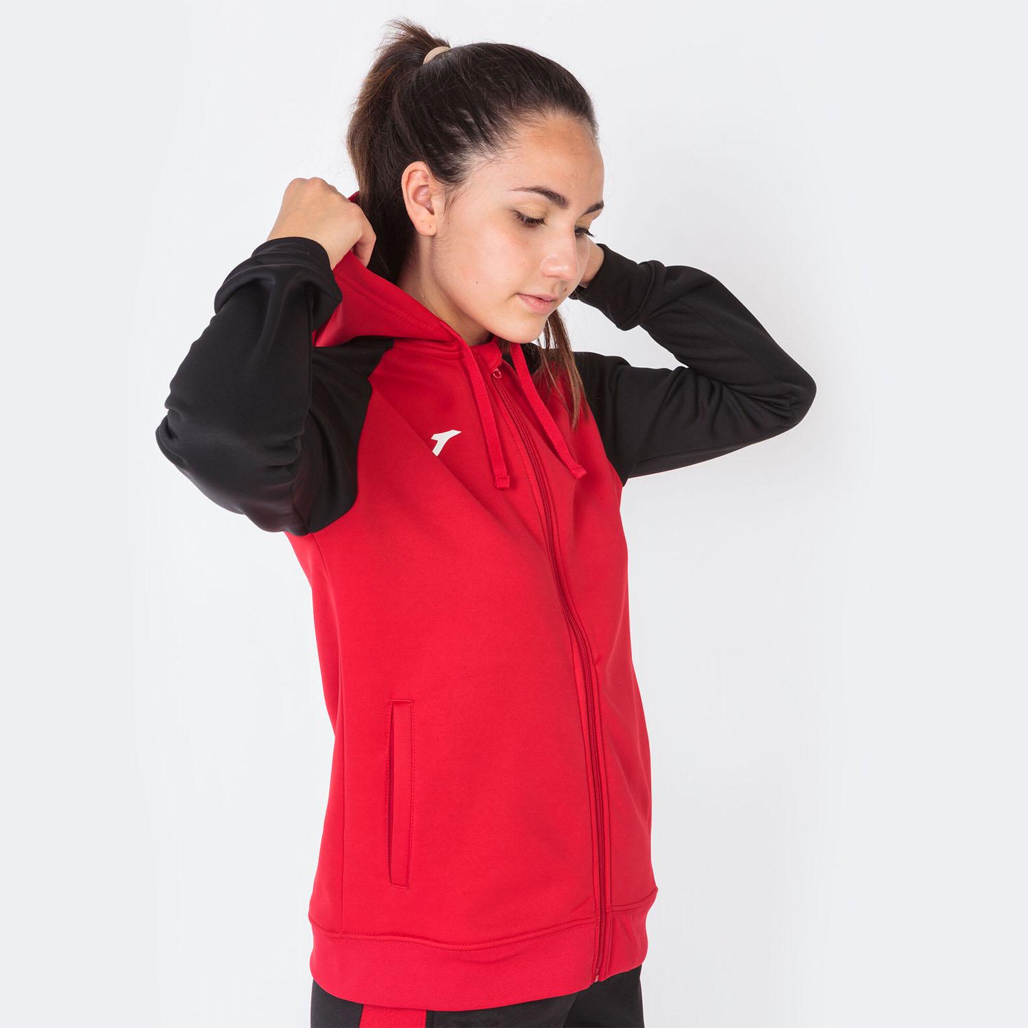 Олимпийка женская Joma 901336.601 Academy Iv Zip-Up Hoodie S Red/Black (8424309457570) - фото 3