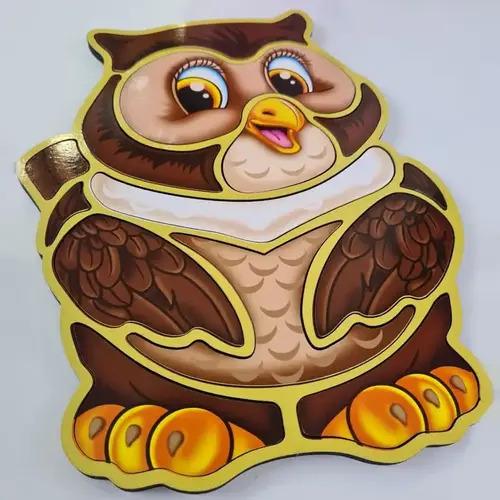 Деревянная игрушка развивающая Контурный пазл Сова (ПСД087) Деревянная игрушка развивающая Контурный пазл Сова (ПСД087)