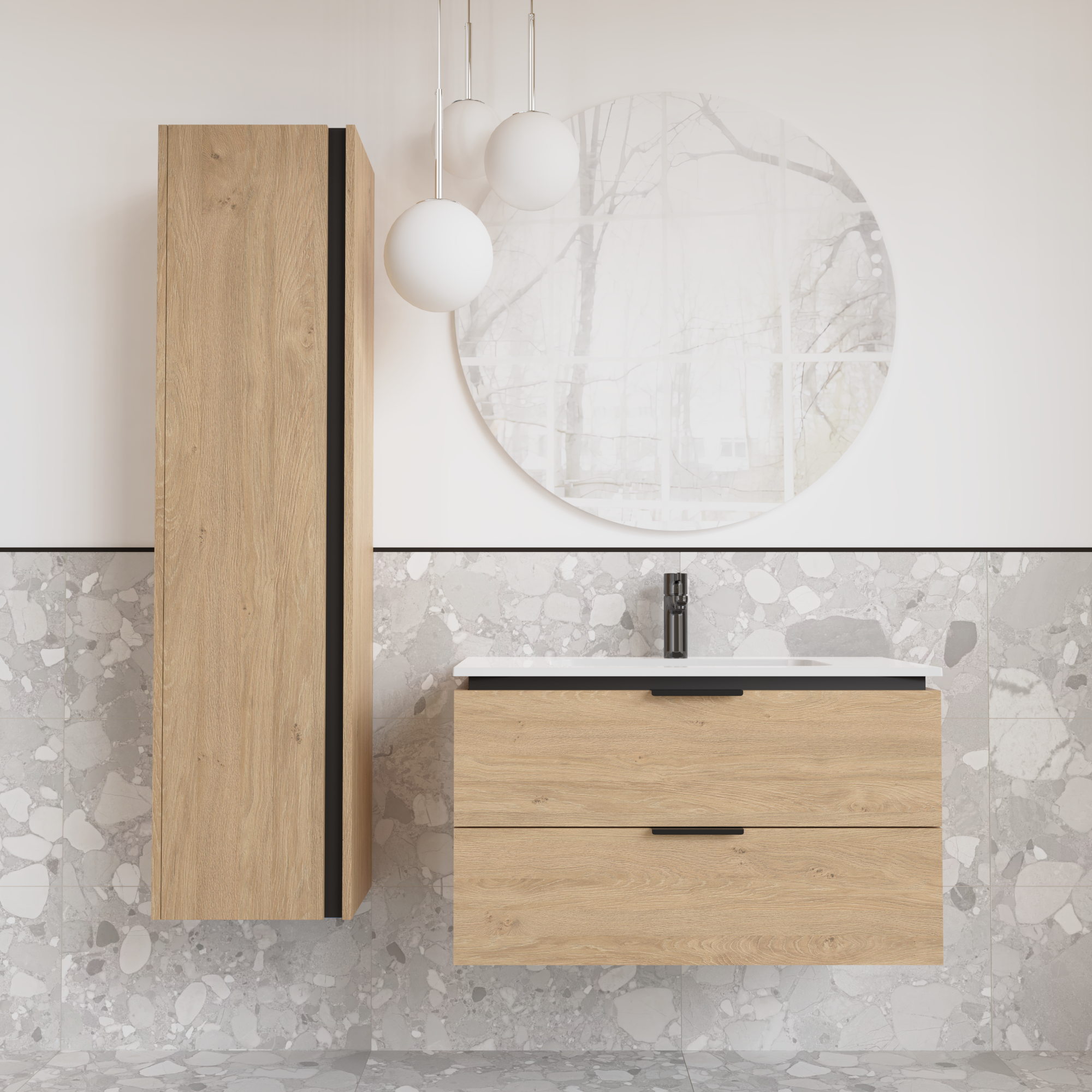 Тумба підвісна з раковиною MVK Vostok Icon 70 В2 700х450х530 мм Дуб кам'яний (p270db) - фото 4 Тумба підвісна з раковиною MVK Vostok Icon 70 В2 700х450х530 мм Дуб кам'яний (p270db) - фото 4