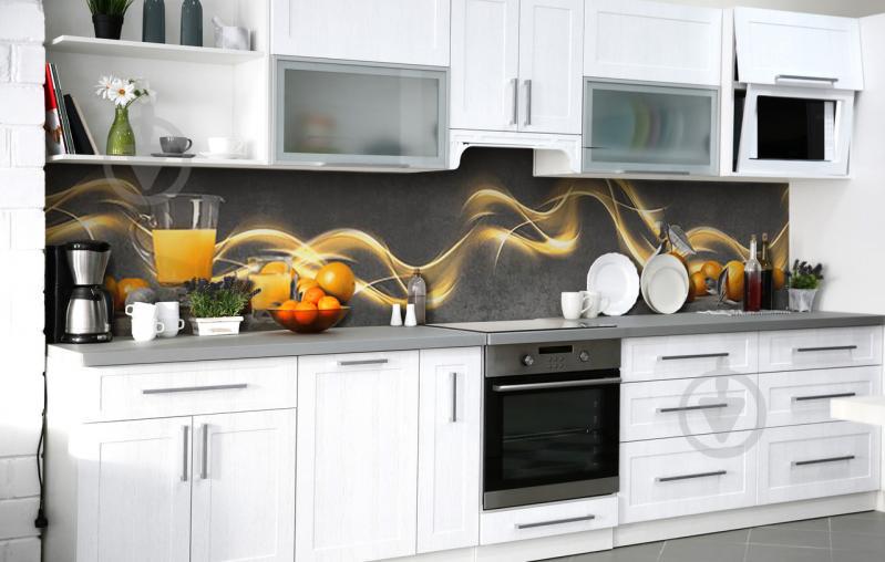 Скинали на кухню Zatarga «Аромат мандарин» 650х2500 мм виниловая 3Д наклейка кухонный фартук самоклеящаяся