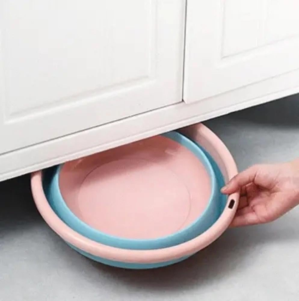 Таз-миска складаний пластиковий 23x20x8,5 см Рожевий - фото 11