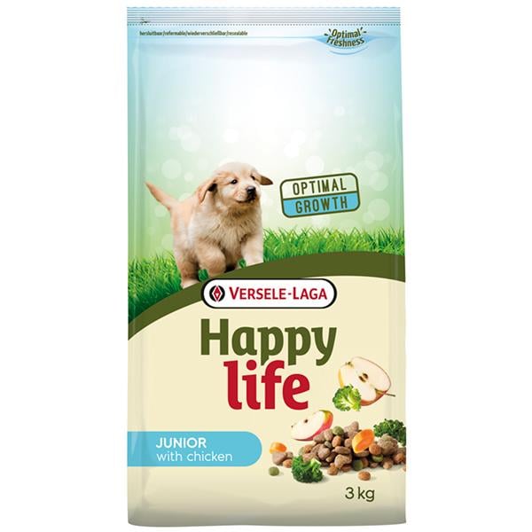 Корм сухой премиум для щенков всех пород Happy Life Junior курица 3 кг (310397)