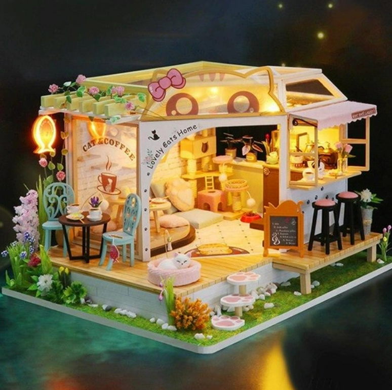 Румбокс CuteBee DIY DollHouse Кэт Кафе 3D (M955) - фото 3