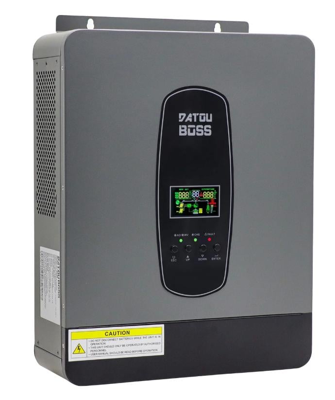 Инвертор гибридный солнечный DATOUBOSS 3кВт 3000W 24V чистая синусоида MPPT 100A 220 В для LiFePO4 и гелевых и AGM аккумуляторов