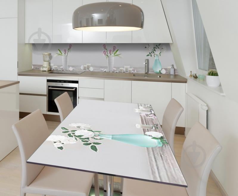 Наклейка 3Д виниловая на стол Zatarga «Нежные соцветия» 600х1200 мм для домов, квартир, столов, кофейн, кафе Наклейка 3Д виниловая на стол Zatarga «Нежные соцветия» 600х1200 мм для домов, квартир, столов, кофейн, кафе