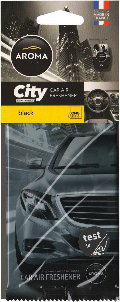 Ароматизатор для авто Aroma Car City Black на зеркало сухой (0398280)