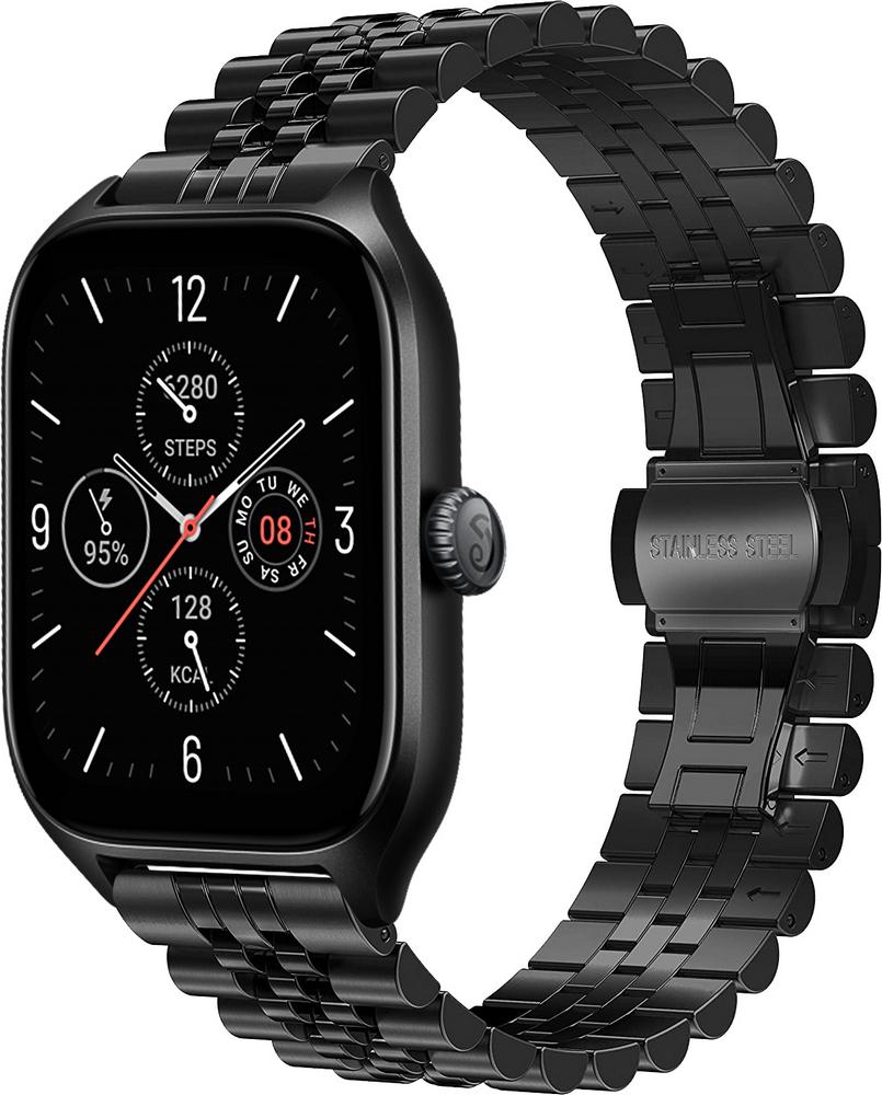 Браслет металлический Stech для Amazfit GTS 4/Mini Black (29519-2B)