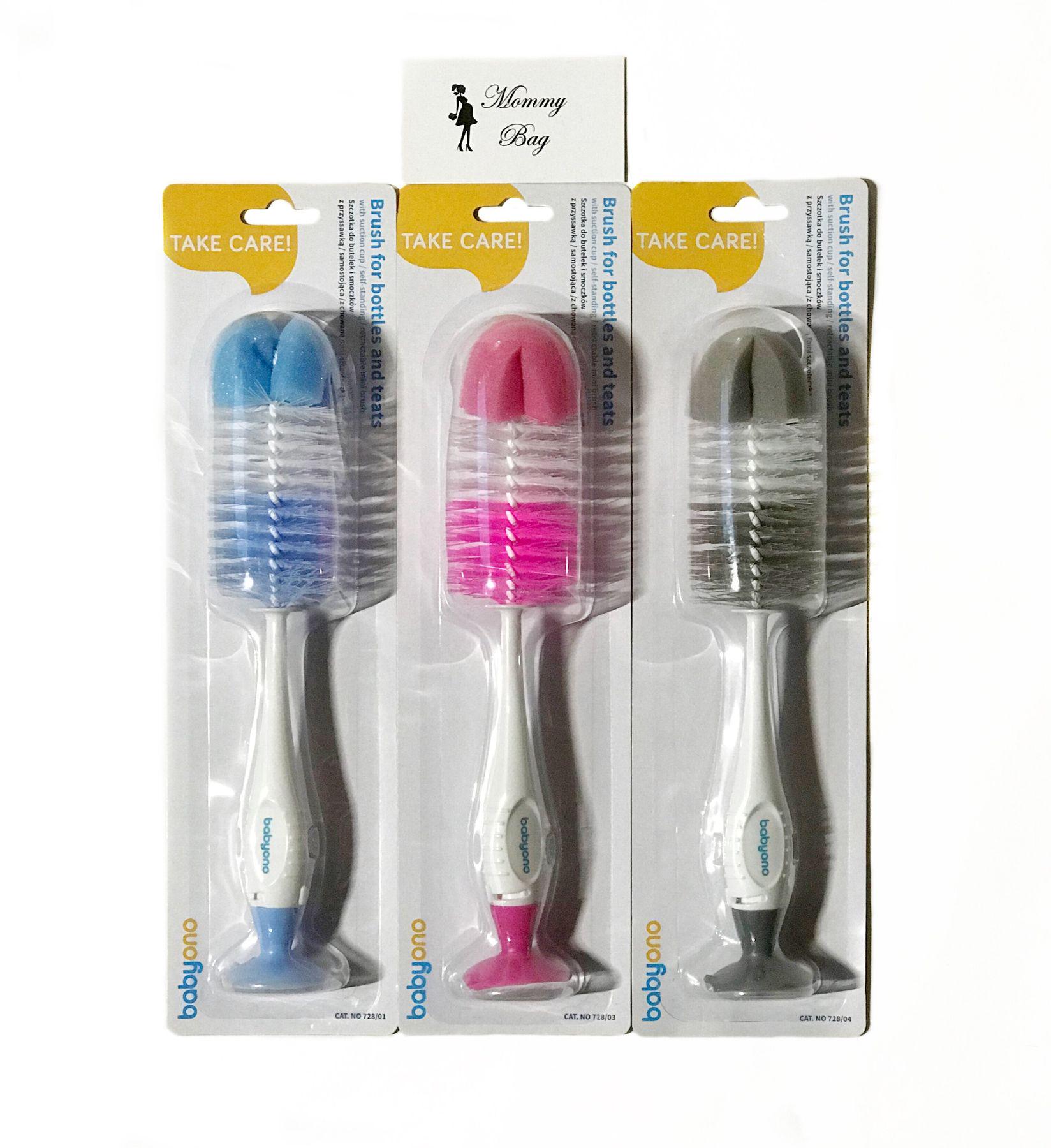 Щетка для мытья бутылочек BabyOno с присоской Синий (104) - фото 3