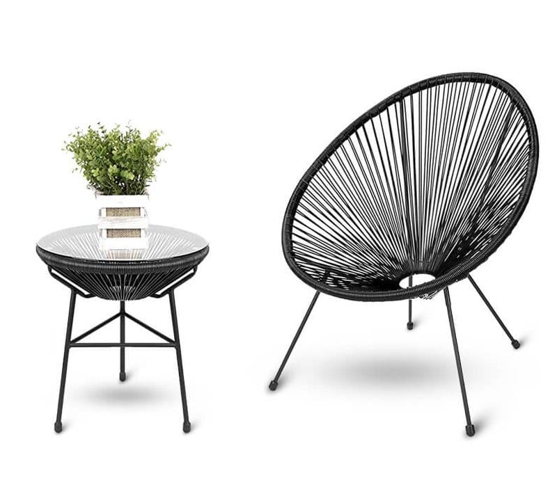 Набор садовой мебели Just Relax Acapulco SET-1 с ротанга со стальным каркасом Черный