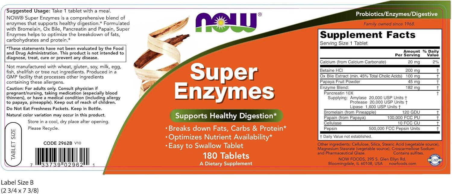 ᐉ Энзимы Now Super Enzymes 180 таблеток • Купить в Киеве, Украине ...