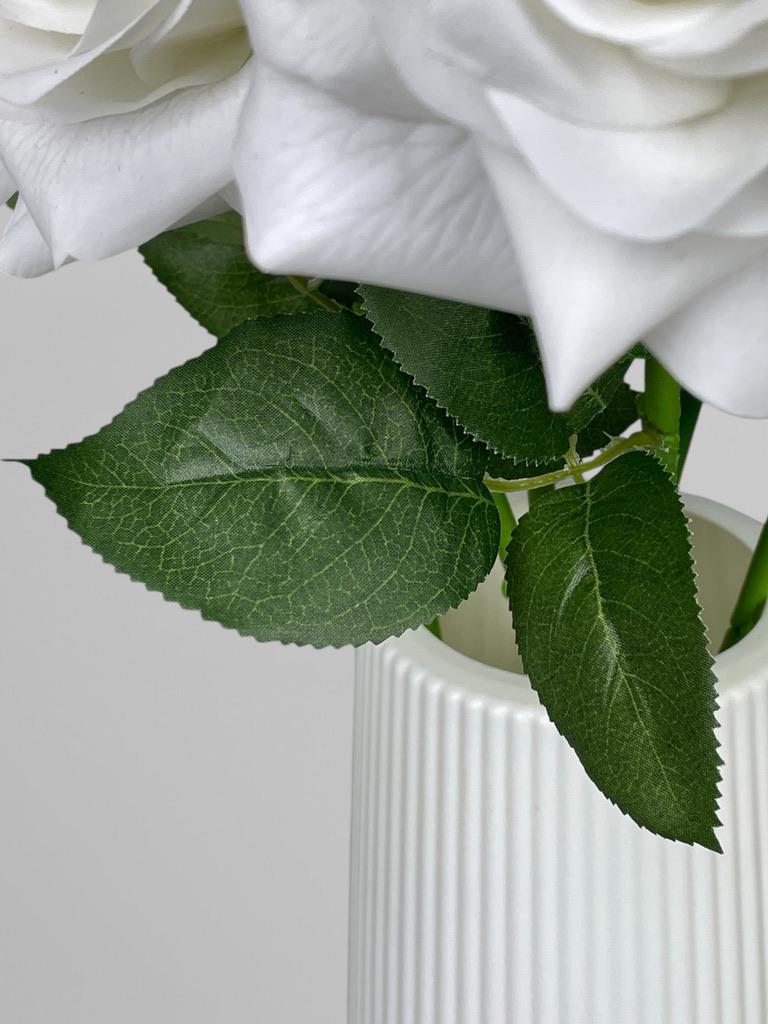 Искусственная роза на стебле для декора Real Touch 1 соцветие 64 см Белый (К02062) - фото 7