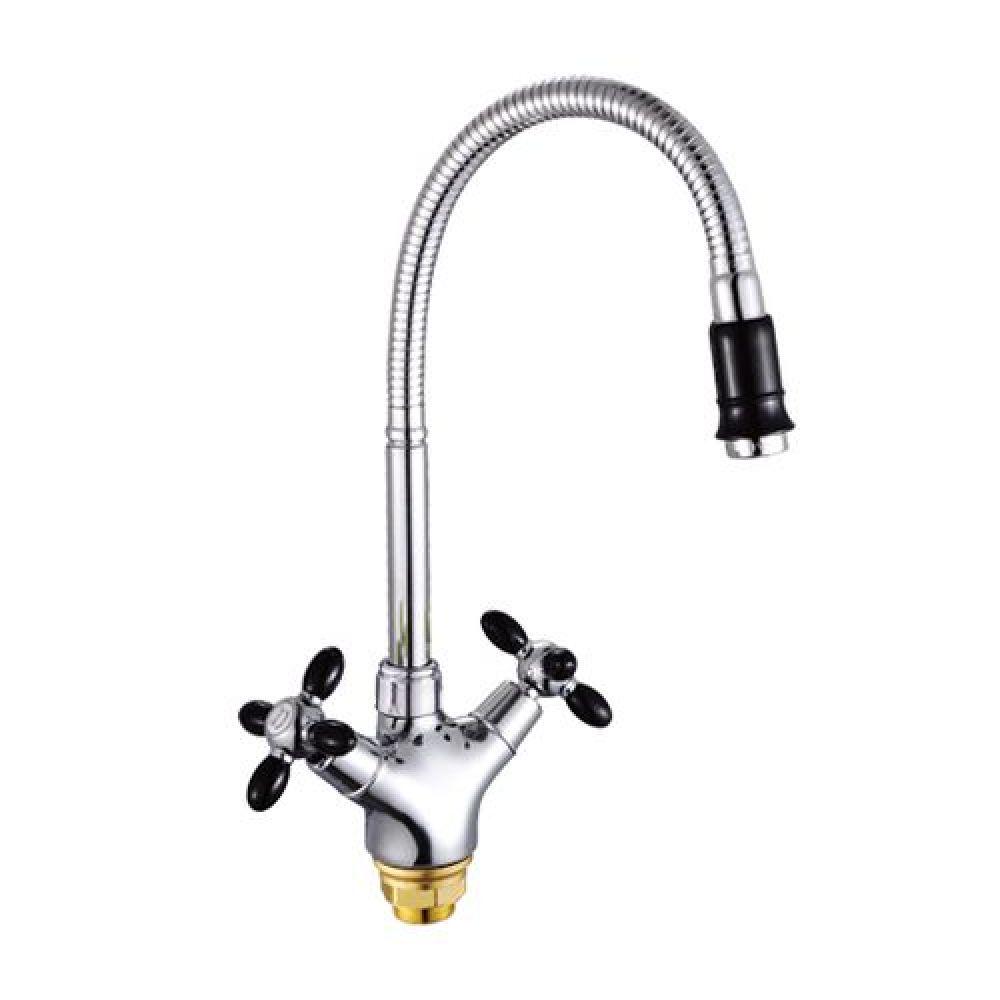 Смеситель для кухни Zerix Z5860-6 Черный (21102)