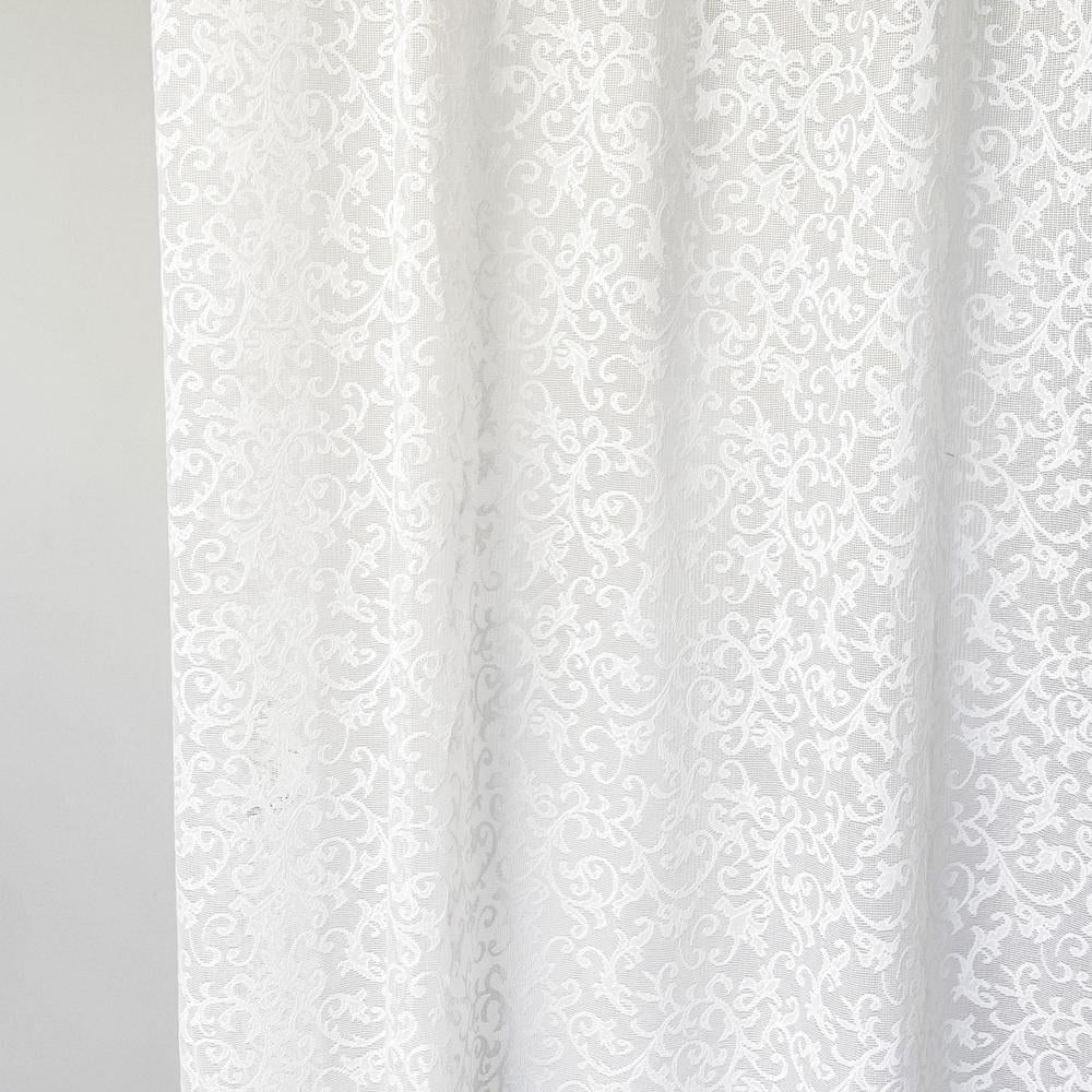 Тканина тюль жакард Мальва 285 см 72 гр/м2 V-beyaz - фото 3