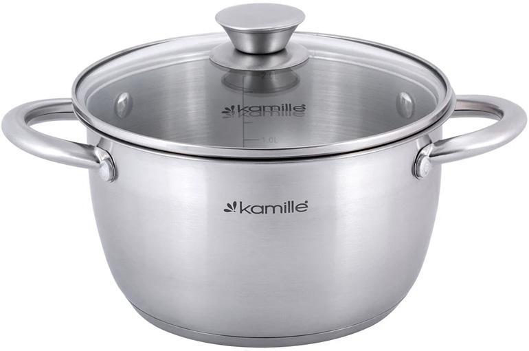 Кастрюля Kamille Gladys из нержавеющей стали с мерной шкалой 3 л