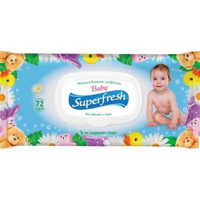 Салфетки влажные с клапаном Superfresh Baby chamomile 72 шт. (20967)