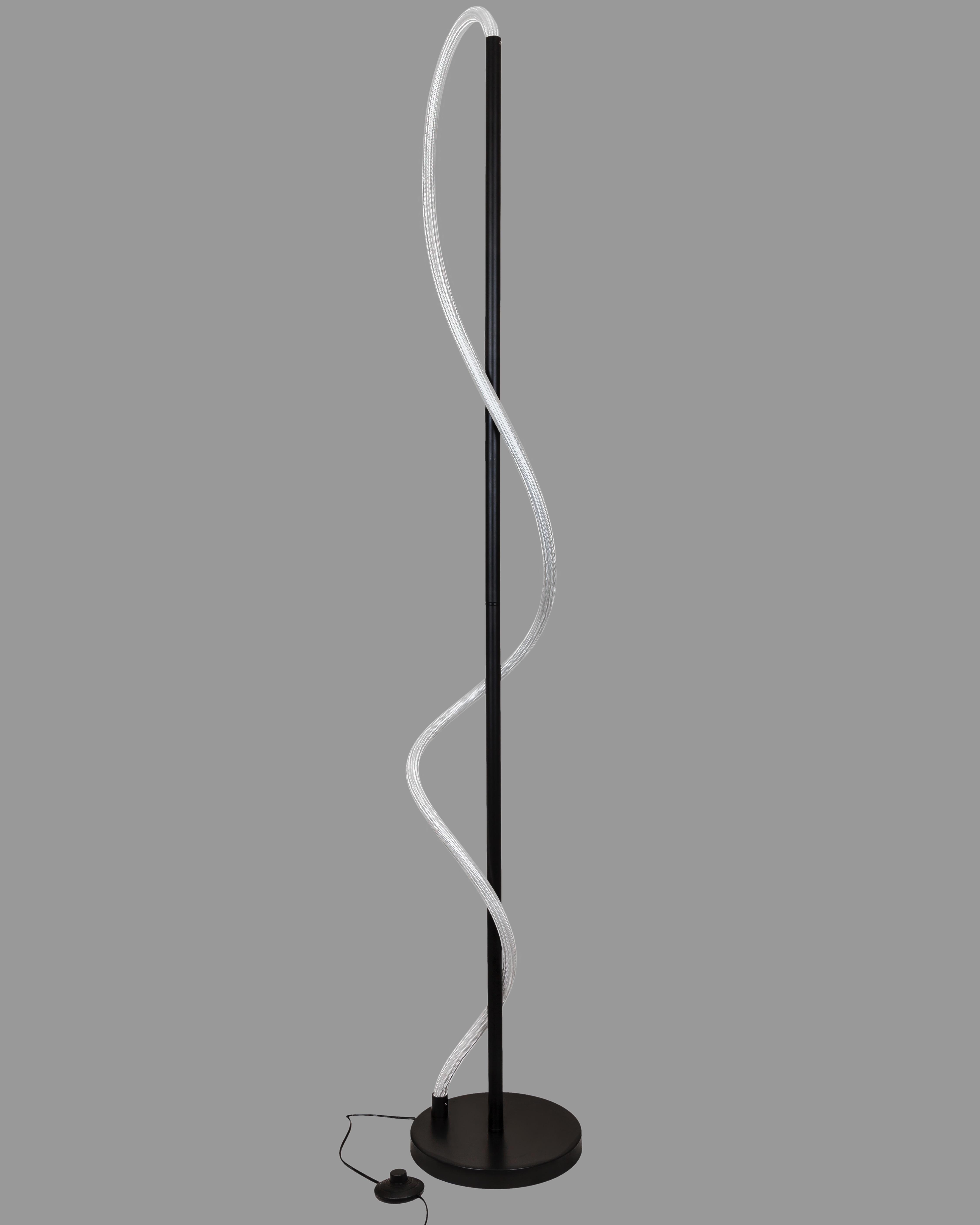 Торшер Арт-деко из гибкого каната 150 см Черный (81-F3038 1500 BK) - фото 1