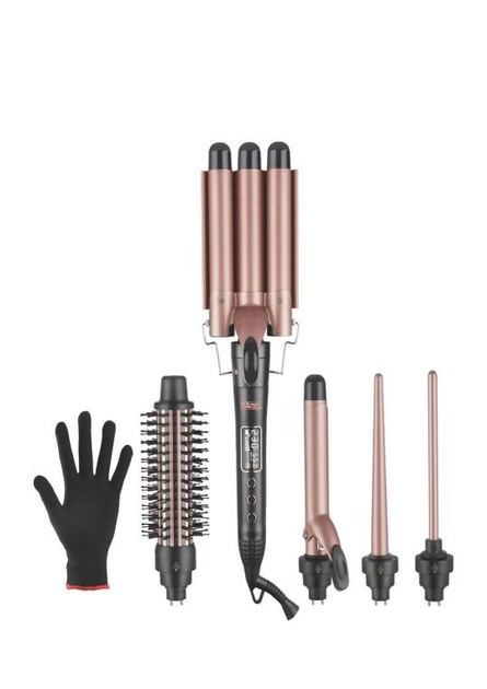 Плойка стайлер професійний з насадками 5в1 DSP ZO652 3 хвилі з LED дисплеєм для локонів гребінець для випрямлення щипці Плойка стайлер професійний з насадками 5в1 DSP ZO652 3 хвилі з LED дисплеєм для локонів гребінець для випрямлення щипці