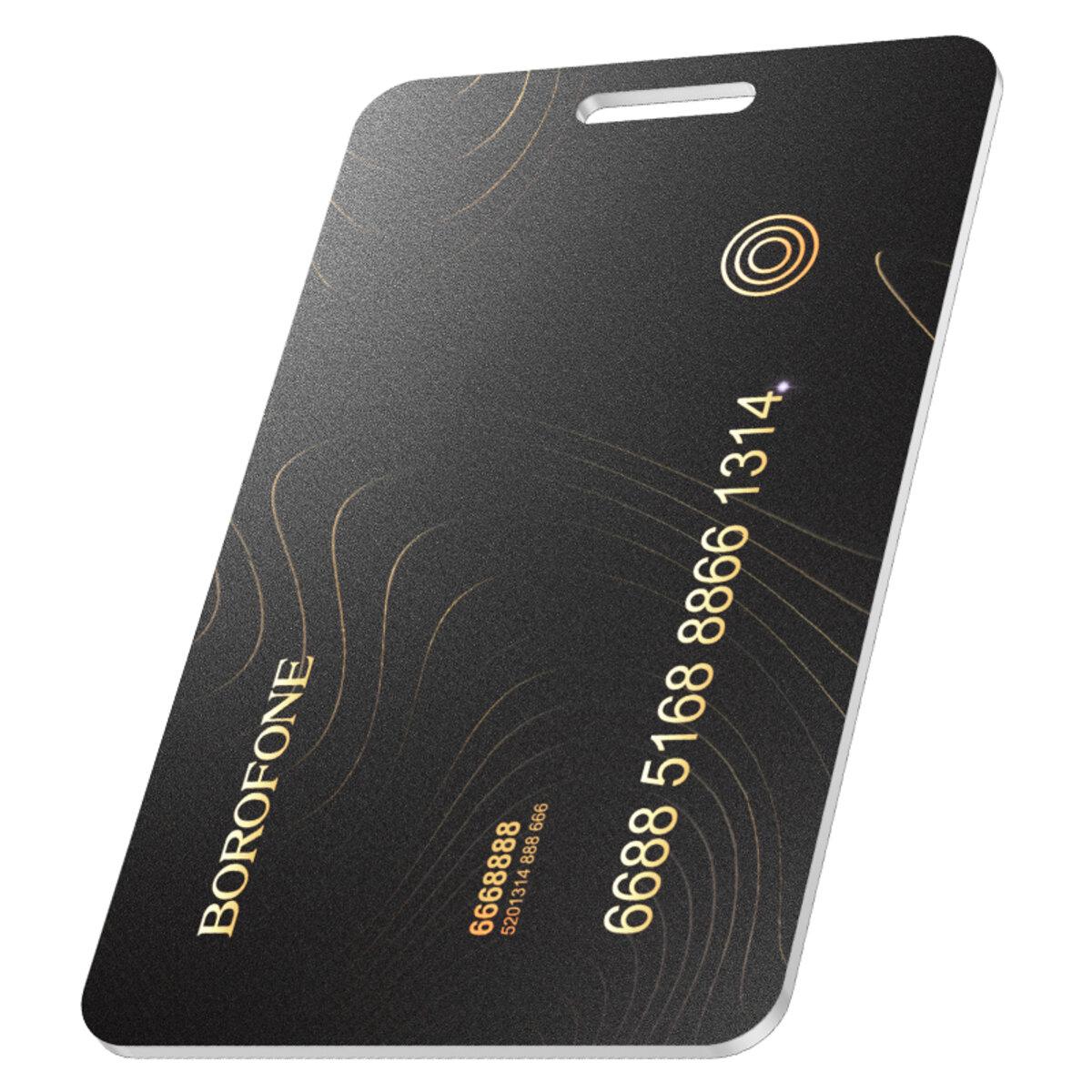 Трекер Borofone BC102 Search card type smart positioning anti-lost device 110 mAh Black (6941991118920) - фото 2