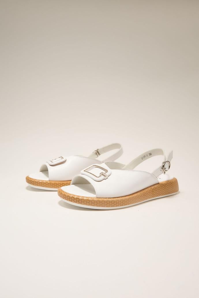 Босоножки женские ALLSY кожаные р. 38 Белый (195235) - фото 4