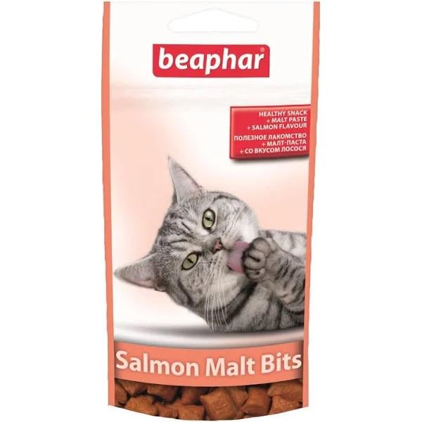 Подушечки Beaphar Malt Bits Salmon для виведення вовни зі шлунка котів зі смаком лосося 35 г (8711231126217)