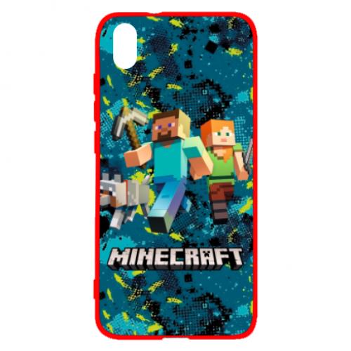Чехол для Xiaomi Redmi 7A Minecraft Steve Alex And Dog