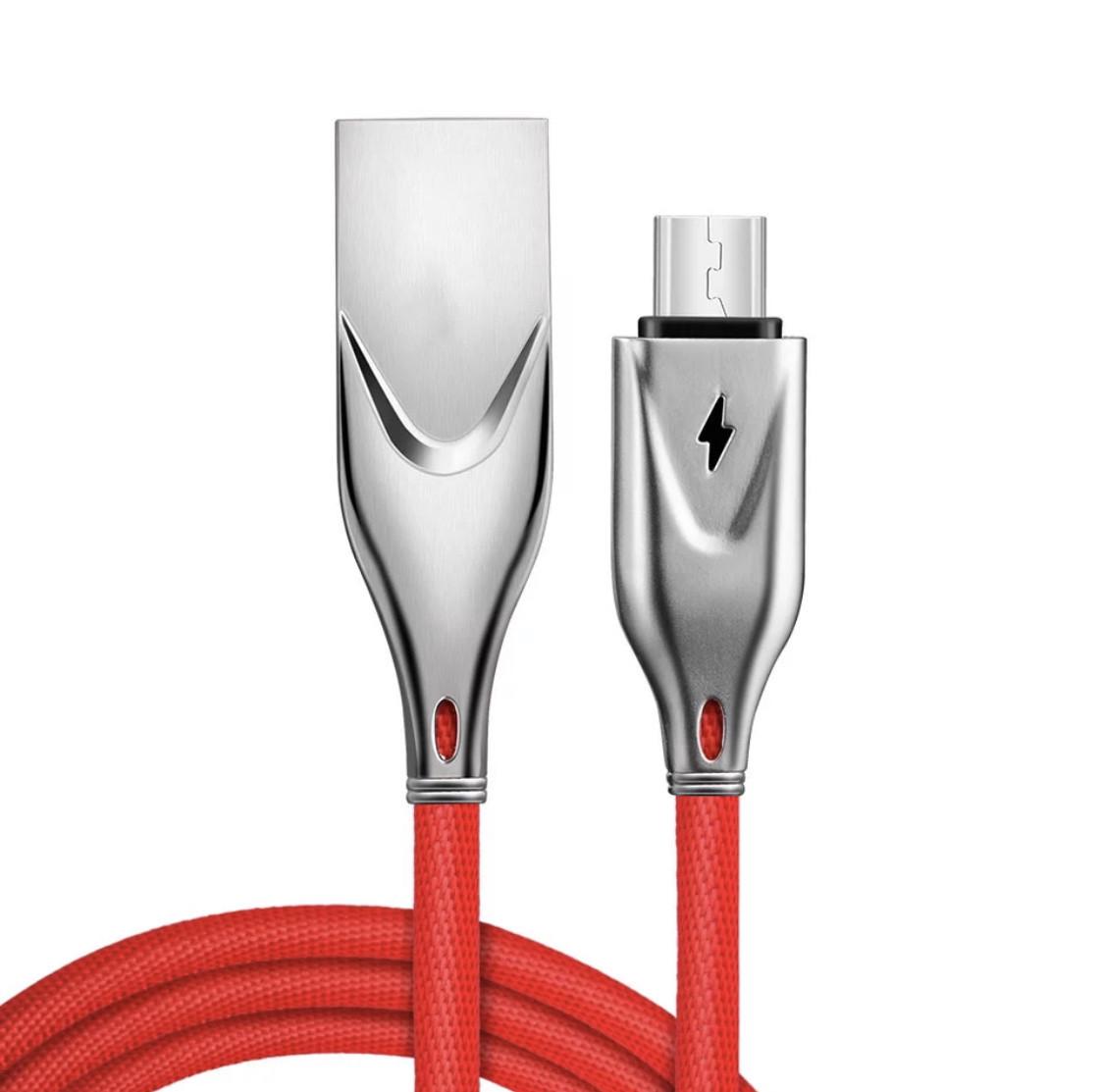 Кабель USB Android microUSB 2,4 A для зарядки и передачи данных 1 м Красный (1059927373)