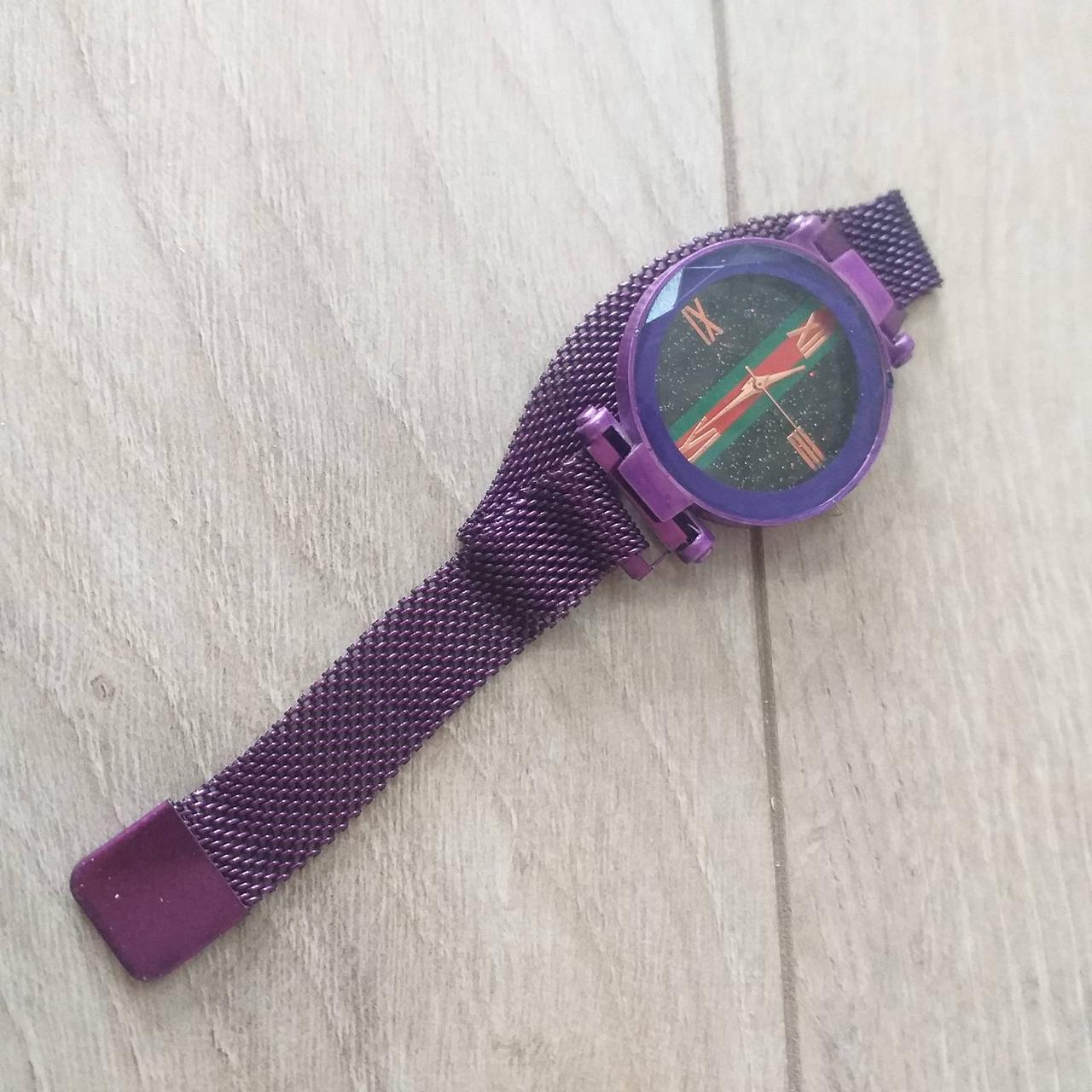 Часы женские Starry Sky Watch с римскими цифрами на магнитной застежке Фиолетовый (KG-6634) - фото 2