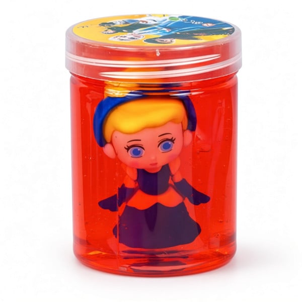 Слайм антистресс с 3D фигуркой принцессы в баночке 7 см Золушка