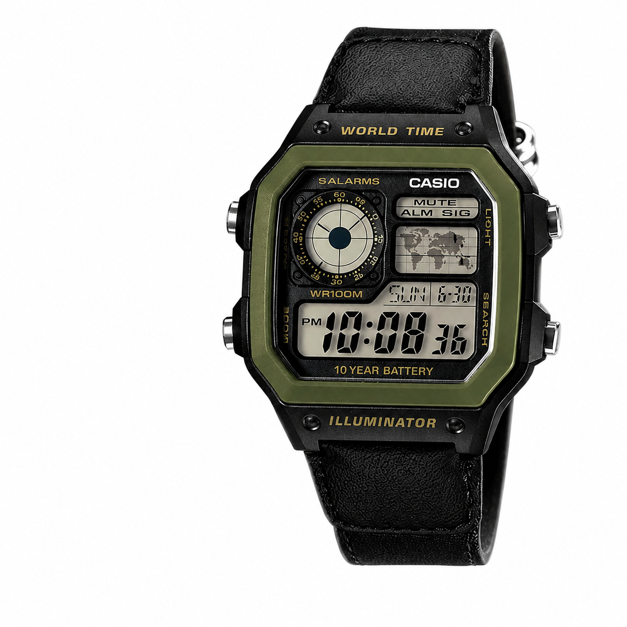 Часы электронные Casio AE-1200WHB цифровые водостойкие 100M LED подсветка