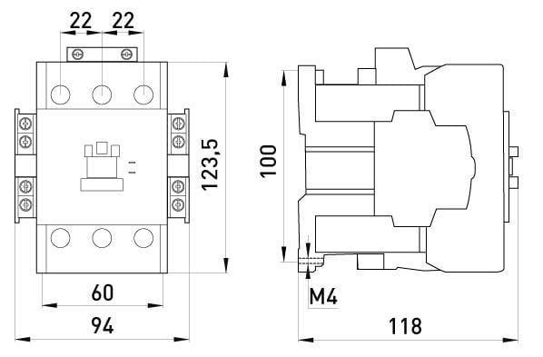 Контактор-пускатель E.NEXT e.industrial.ukc.75.42 75A 42 В 1NO 1NC (i.0090081) - фото 2