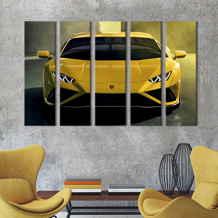 Картина на полотні Жовтий спортивний ламбборні Хуракан 132x80 см (1336-51)